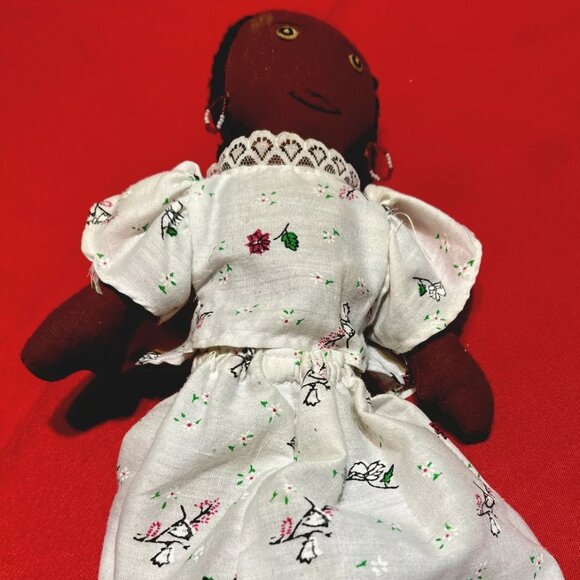 HANDMADE African Cloth Doll & Baby Folk Art In Kenya - Vtg Lot of 2 #R4 - Picture 5 of 5